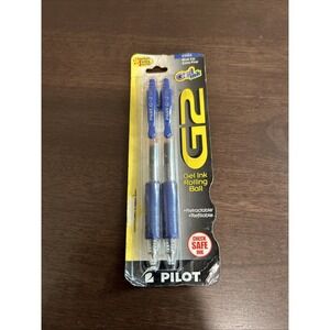 Pilot G2 Retractable Premium Gel Ink Roller Ball Pens Bold Point 2 Pk Blue Ink 1